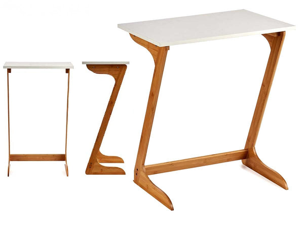 Tavolino Appoggio Porta PC in Bambù per Laptop Portatile Ideale Vicino al Divano