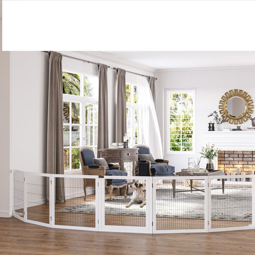 Cancelletto per Cani Legno e Acciaio 432x36x70cm Pieghevole