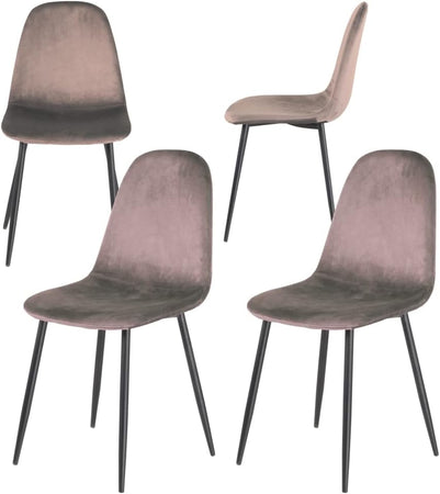 Sedia Poltroncina in Velluto Set 4pz, Sedie per Sala da Pranzo, Ristorante Fango