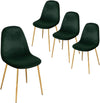 Sedia Poltrona in Velluto 4pz Sala da Pranzo Cucina Ristorante Gambe Metallo Oro Verde