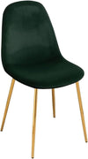 Sedia Poltrona in Velluto 4pz Sala da Pranzo Cucina Ristorante Gambe Metallo Oro Verde