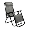 Sedia Sdraio Cordonata Gravità Zero Reclinabile Pieghevole con Cuscino Grigio