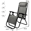 Sedia Sdraio Cordonata Gravità Zero Reclinabile Pieghevole con Cuscino Grigio