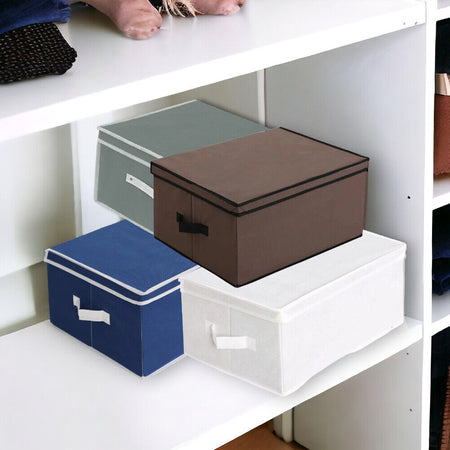 Scatole per il Cambio Stagione KIT 4pz in TNT Salvaspazio Pieghevole 50x40 H25cm