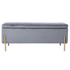 Cassapanca Pouf Contenitore Panca Sgabello Poggiapiedi Tessuto Velluto 105x44H45cm Grigio