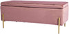 Cassapanca Pouf Contenitore Panca Sgabello Poggiapiedi Tessuto Velluto 105x44H45cm Rosa
