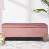 Cassapanca Pouf Contenitore Panca Sgabello Poggiapiedi Tessuto Velluto 105x44H45cm Rosa