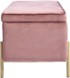 Cassapanca Pouf Contenitore Panca Sgabello Poggiapiedi Tessuto Velluto 105x44H45cm Rosa