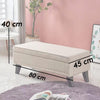 Pouf Cassapanca Panca Contenitore Poggiapiedi Rivestimento Tessuto Morbido Capiente Beige