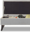 Pouf Cassapanca Panca Contenitore Poggiapiedi Rivestimento Tessuto Morbido Capiente Grigio
