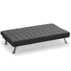 Divano Letto Clik Clak Schienale Reclinabile 175cm Tessuto Grigio Stile Moderno