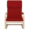 Sedia Poltrona Relax Ergonomica Rivestimento Cotone Rosso Borsa Laterale 2 Scomparti