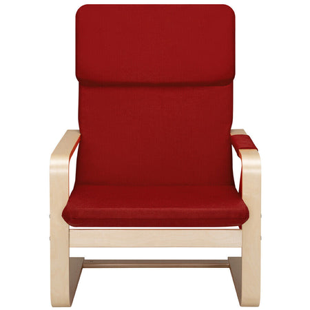 Sedia Poltrona Relax Ergonomica Rivestimento Cotone Rosso Borsa Laterale 2 Scomparti
