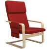 Sedia Poltrona Relax Ergonomica Rivestimento Cotone Rosso Borsa Laterale 2 Scomparti