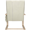 Sedia Poltrona Relax Ergonomica Rivestimento Cotone Beige Borsa Laterale 2 Scomparti