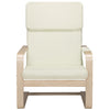 Sedia Poltrona Relax Ergonomica Rivestimento Cotone Beige Borsa Laterale 2 Scomparti