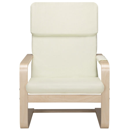 Sedia Poltrona Relax Ergonomica Rivestimento Cotone Beige Borsa Laterale 2 Scomparti