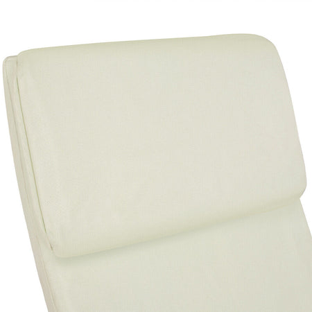 Sedia Poltrona Relax Ergonomica Rivestimento Cotone Beige Borsa Laterale 2 Scomparti