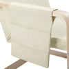 Sedia Poltrona Relax Ergonomica Rivestimento Cotone Beige Borsa Laterale 2 Scomparti