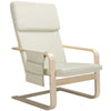Sedia Poltrona Relax Ergonomica Rivestimento Cotone Beige Borsa Laterale 2 Scomparti