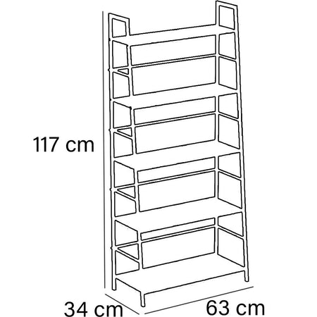 Scaffale Industrial 4 Livelli Mobile Libreria Unità di Mensole 63x34x117 cm