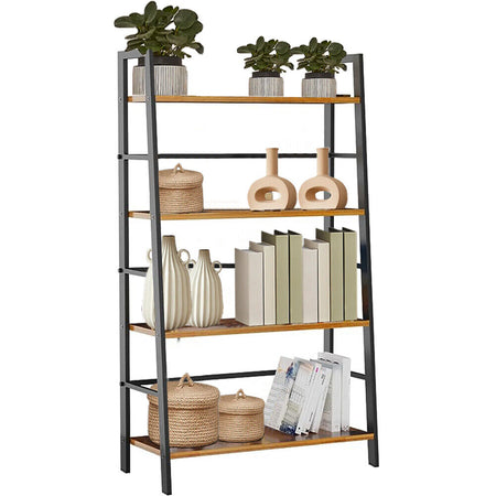Scaffale Industrial 4 Livelli Mobile Libreria Unità di Mensole 63x34x117 cm