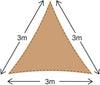 Tenda Ombrellone Antiriflesso Vela Ombreggiante Anti UV Triangolare 3x3x3mt Beige