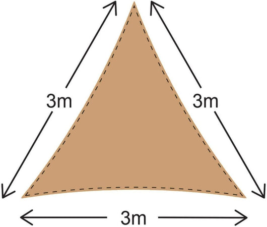 Tenda Ombrellone Antiriflesso Vela Ombreggiante Anti UV Triangolare 3x3x3mt Beige