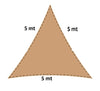 Tenda Ombrellone Antiriflesso Vela Ombreggiante Anti UV Triangolare 5x5x5 mt Beige