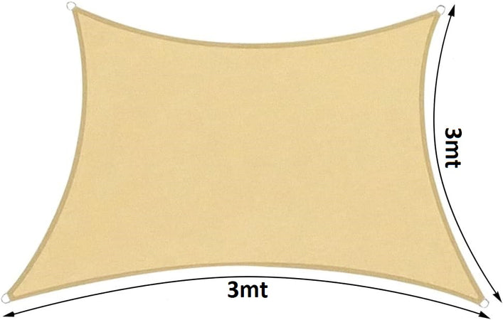 Tenda Ombrellone Antiriflesso, Vela Ombreggiante Anti UV 3 x 3 mt Beige