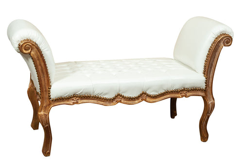 Biscottini Biscottini Panchetta Luigi XVI Faggio Intagliata Oro 130x55x75 Seduta Imbottita