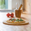 Tagliere Pizza Bambù 35cm con Rotella Taglia Pizza Ecologico e Robusto (8 Spicchi)