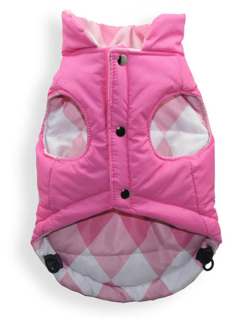 Piumino per cani reversibile Puffer Pink