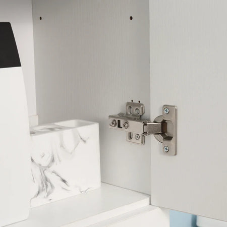 Colonna da Bagno Ripiano Regolabile 2 Ante 1 Cassetto in MDF 30x28 H180 cm Bianco