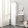 Colonna da Bagno Ripiano Regolabile 2 Ante 1 Cassetto in MDF 30x28 H180 cm Bianco