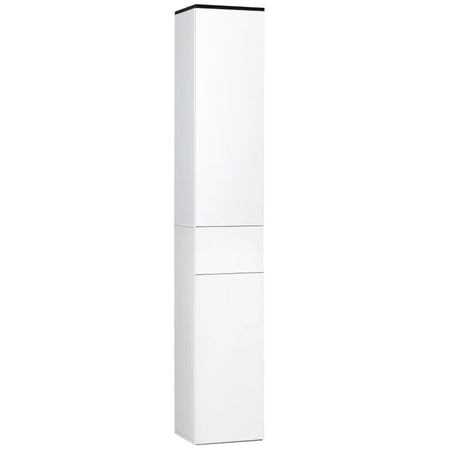Colonna da Bagno Ripiano Regolabile 2 Ante 1 Cassetto in MDF 30x28 H180 cm Bianco