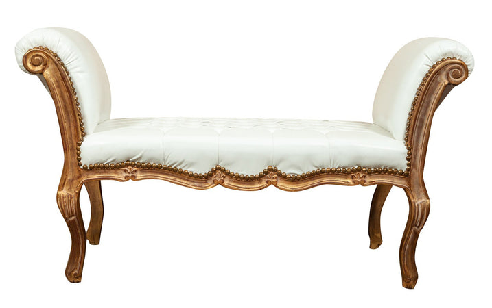 Biscottini Biscottini Panchetta Luigi XVI Faggio Intagliata Oro 130x55x75 Seduta Imbottita