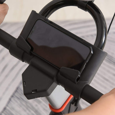 Cyclette Professionale con Supporto per Cellulare, Monitor LCD, Manubrio e Resistenza Regolabile