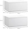 Comodino Sospeso Kit 2pz Bianco Moderno con Cassetto