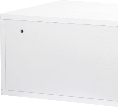 Comodino Sospeso Kit 2pz Bianco Moderno con Cassetto