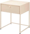 Tavolino 1 Cassetto Ausiliario Beige Metallo 42 x H50 x 35 cm Industriale