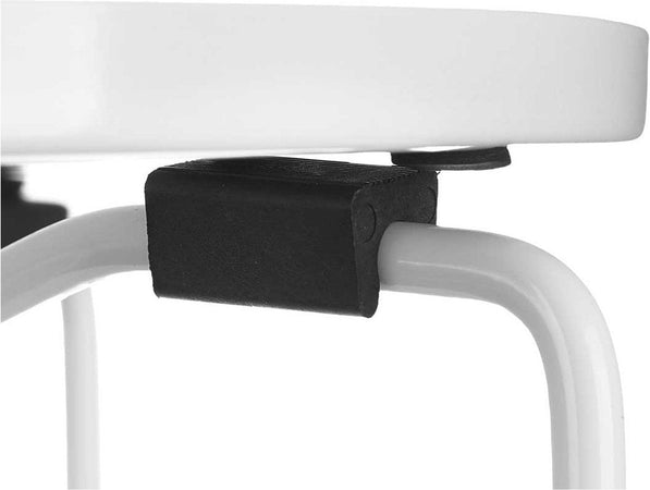 Tavolino da Salotto con Vassoio Tondo Metallo Moderno 35x35 H 50.5 cm Bianco