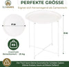 Tavolino da Salotto con Vassoio Tondo Metallo Moderno 35x35 H 50.5 cm Bianco