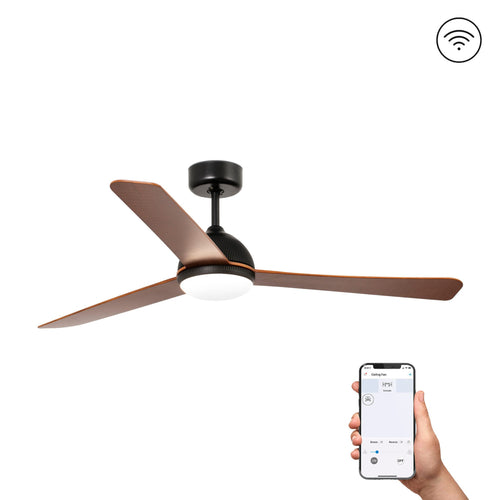 GRID LED Ventilatore da soffito nero con motore DC SMART