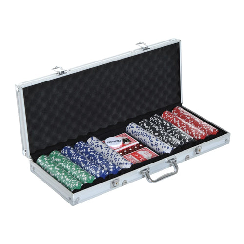 Valigetta Poker Professionale 500 Fiches e 2 Mazzi per Texas hold'em e Blackjack