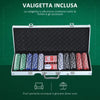 Valigetta Poker Professionale 500 Fiches e 2 Mazzi per Texas hold'em e Blackjack
