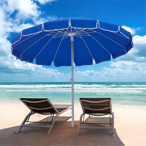 Ombrellone Spiaggia Antivento 16 stecche in fibra di vetro Struttura Alluminio anti UV 240 cm