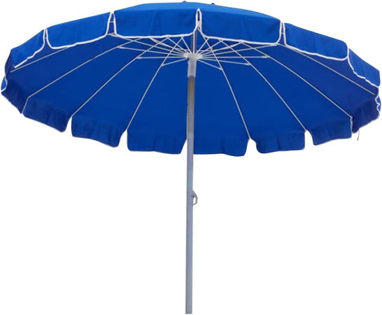 Ombrellone Spiaggia Antivento 16 stecche in fibra di vetro Struttura Alluminio anti UV 240 cm