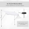 Tenda da Sole a Bracci, con Manovella e Struttura Telescopica, 3x1.5m (Bianco)