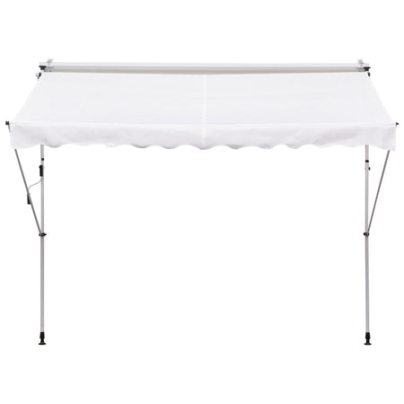 Tenda da Sole a Bracci, con Manovella e Struttura Telescopica, 3x1.5m (Bianco)